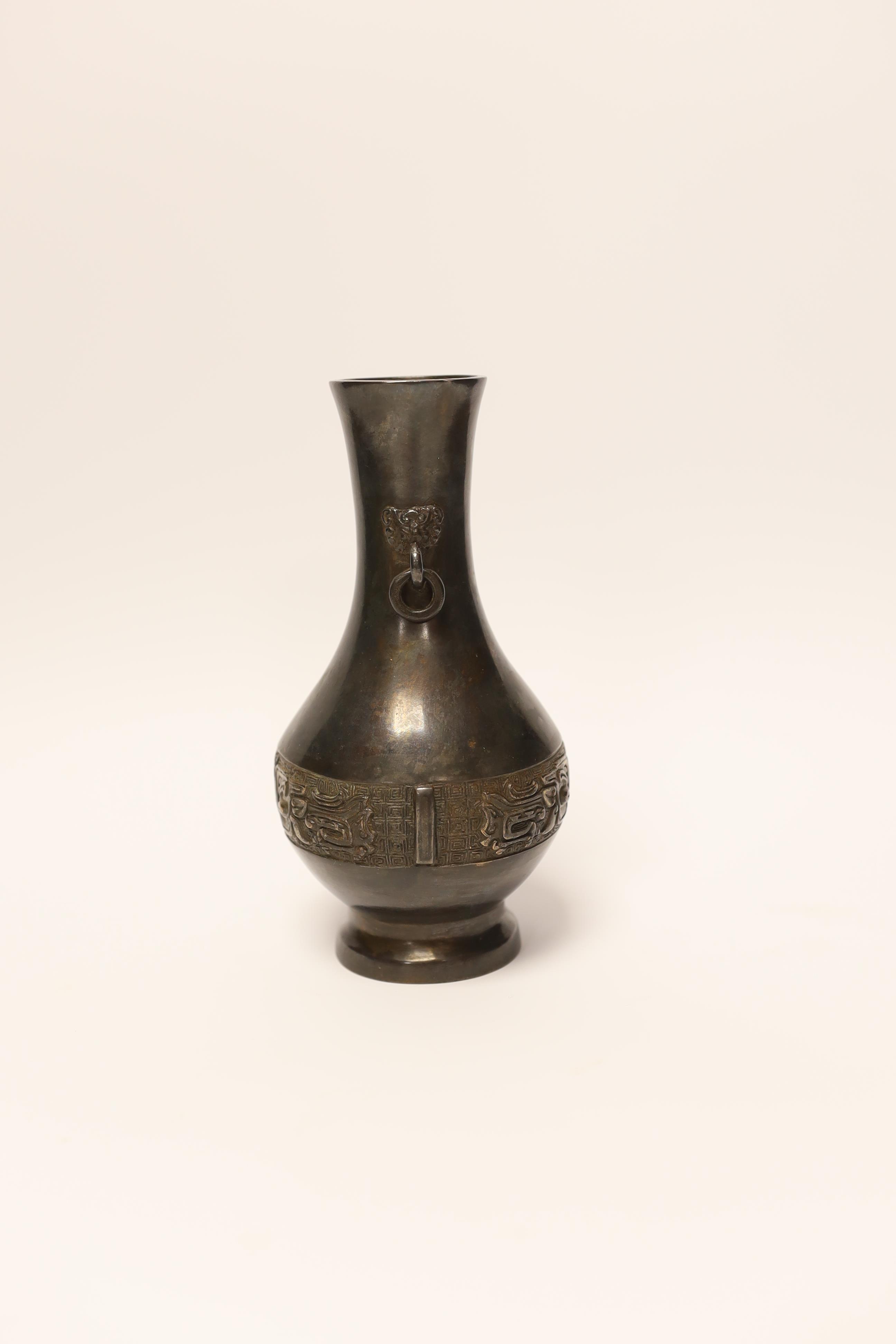 A Chinese bronze vase, 17th / 18th century, 16.5cm